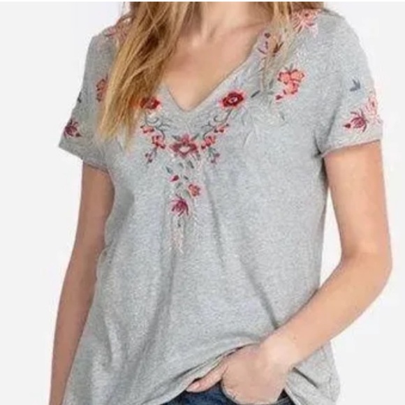 Johnny Was Tayshia Pleat Front V Neck T Embroidered Shirt Size S - Picture 6 of 6